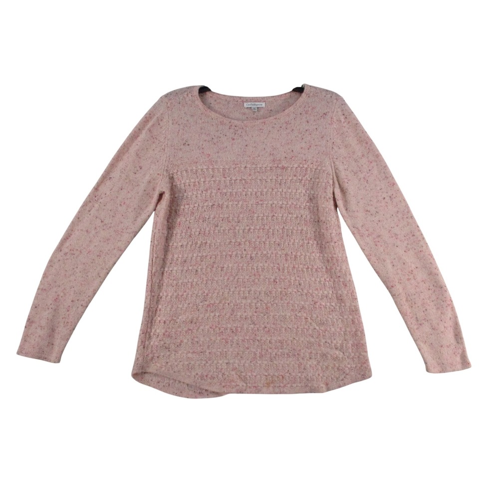 Croft & Barrow Womens Pink Marl Speckled Textured Knit Sweater Size M